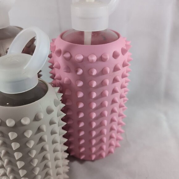 3 BKR Spiked Glass Bottle Prenup Big 1L 500ml Straws Rose Gold Pink Baker Miller - Picture 2 of 13